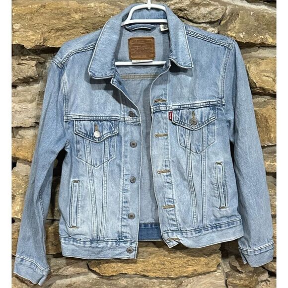 Women’s Levi's Premium Denim Trucker Jean Jacket Size Extra Small - Picture 2 of 7